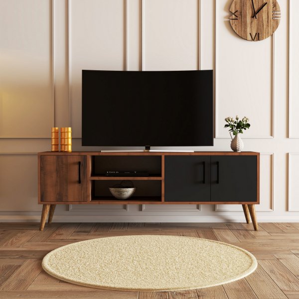 Exxen TV-bnk 150 cm - Valnt/ antracit