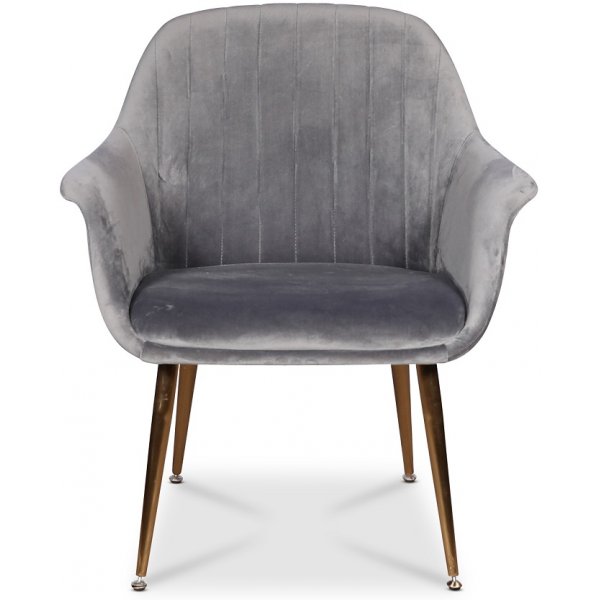 Flappy karmstol - Grå sammet / mässingsben Flappy karmstol - Grå sammet / mässingsben