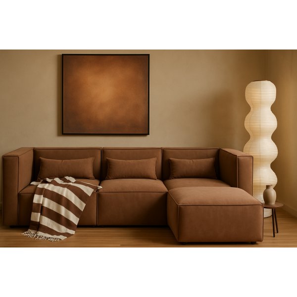 Nees modulsoffa i cognac combo 3