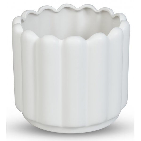 Kruka Ribb H15 cm - Vit