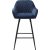 Tabouret de bar Carina en velours bleu hauteur d'assise 67 cm