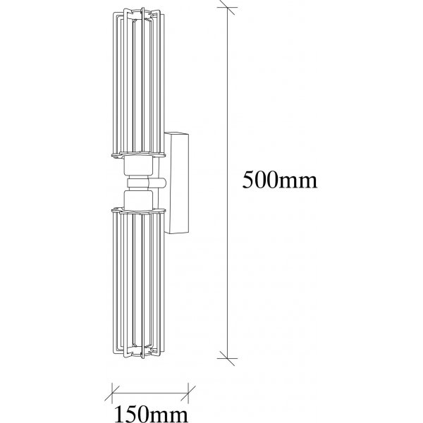 Fellini wandlamp 879 - Zwart/goud