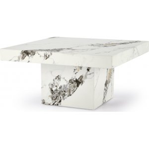 Table basse monolithique 80 x 80 cm - Marbre blanc