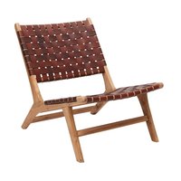 Fåtölj Linnea - Mocka läder teak Fåtölj Linnea - Mocka läder teak