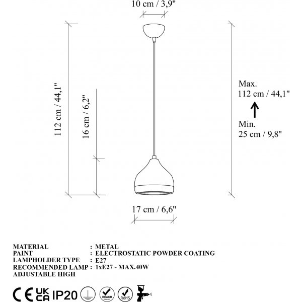 Yildo taklampa 6869 - Svart/guld Yildo taklampa 6869 - Svart/guld