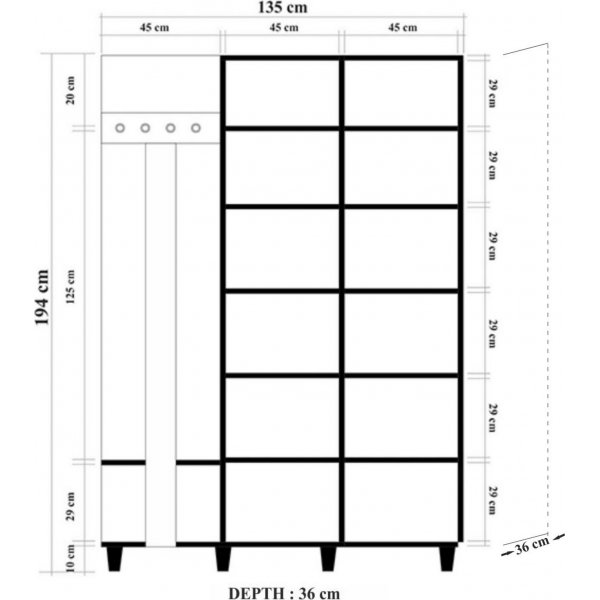 Meuble d\\\'entrée Garmanto 135 cm - Chêne Sonoma/image Meuble d\\\'entrée Garmanto 135 cm - Chêne Sonoma/image
