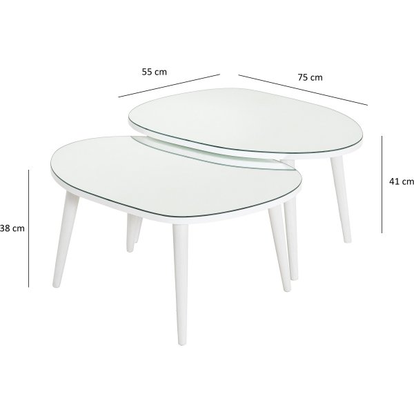Table Gusto 75 x 55 cm - Blanc Table Gusto 75 x 55 cm - Blanc