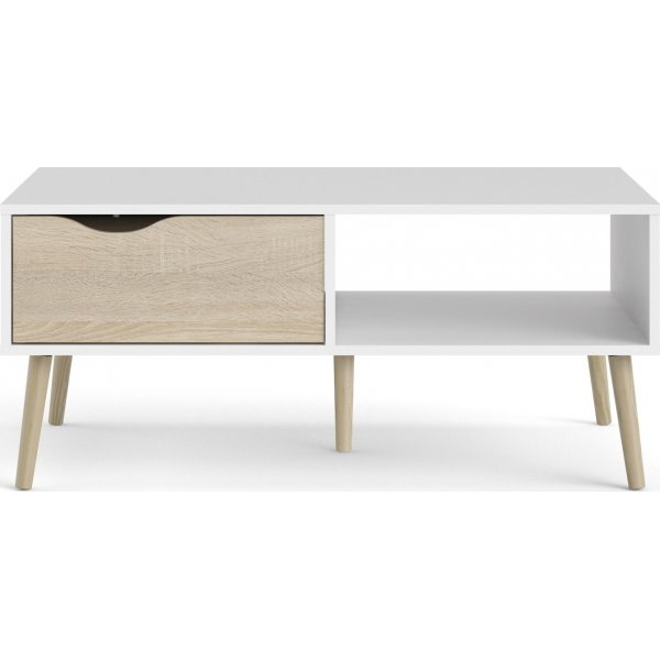 Oslo soffbord 99 x 39 cm - Vit/ek Oslo soffbord 99 x 39 cm - Vit/ek