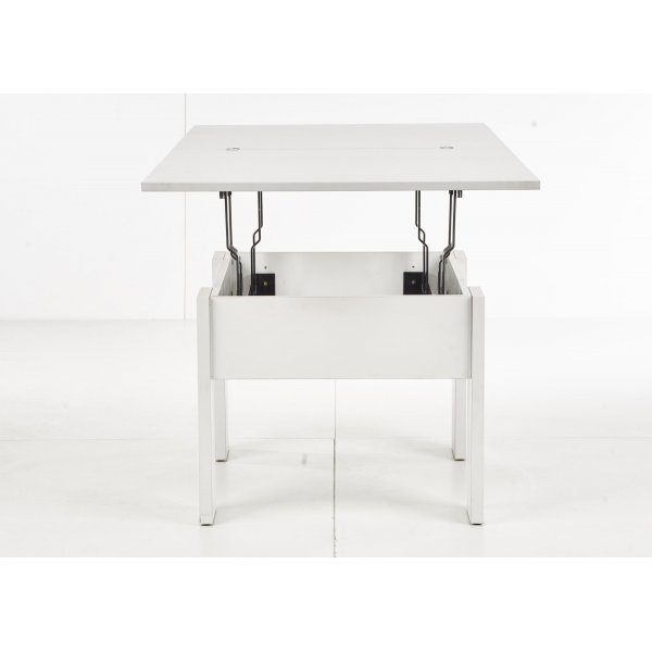 Table basse relevable et abaissante Serafin 80-160 x 80 cm - Blanc Table basse relevable et abaissante Serafin 80-160 x 80 cm - Blanc