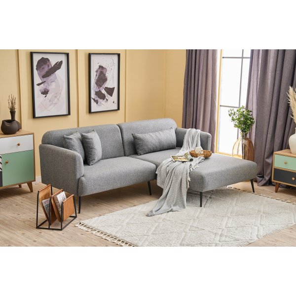 Canapé-lit Revos à droite - Gris Canapé-lit Revos à droite - Gris