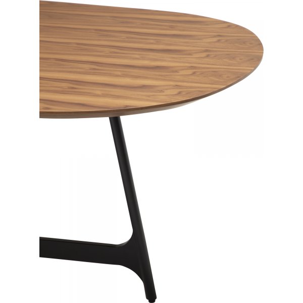 Table  manger Ooid 220 x 110 cm - Placage noyer/noir