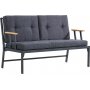 Lotus 2-sits utesoffa - Svart/antracit + Textilskydd fr mbler