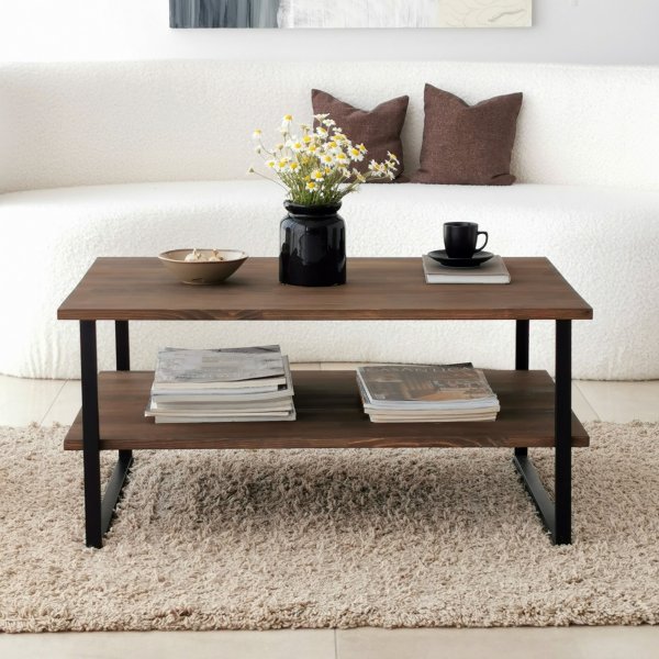 Table basse Neta 85 x 60 cm - Noyer Table basse Neta 85 x 60 cm - Noyer
