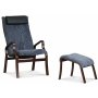 Lammet / Fushion fotpall i frskinn scandinavian grey - Mrk valnt