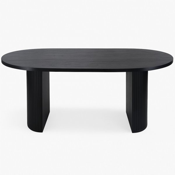 Matbord 200x90 cm svartbetsad ek - Bianca