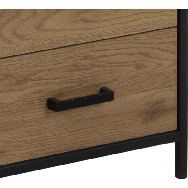 Bibliothèque Seaford 42x185 cm - Noir/chêne Bibliothèque Seaford 42x185 cm - Noir/chêne