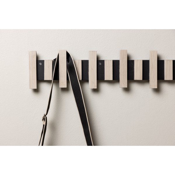 Nimes kroklist 75 x 13 cm - Whitewash/svart