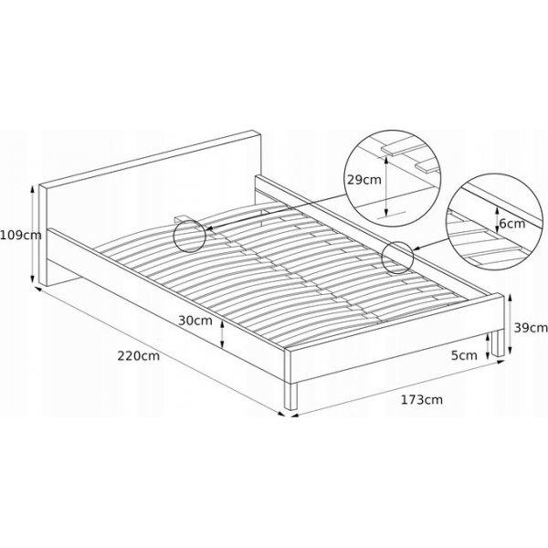 Ernstig tweepersoonsbed met opbergruimte - Grijs (Stof) Ernstig tweepersoonsbed met opbergruimte - Grijs (Stof)