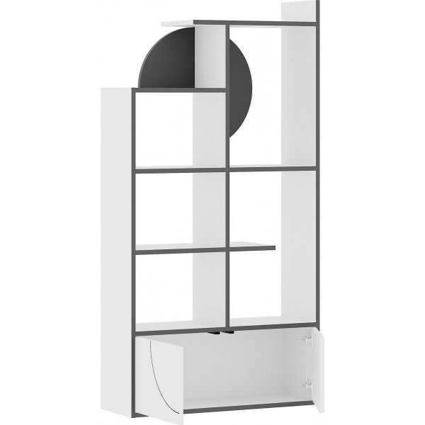 Half bokhylla - Vit/antracit
