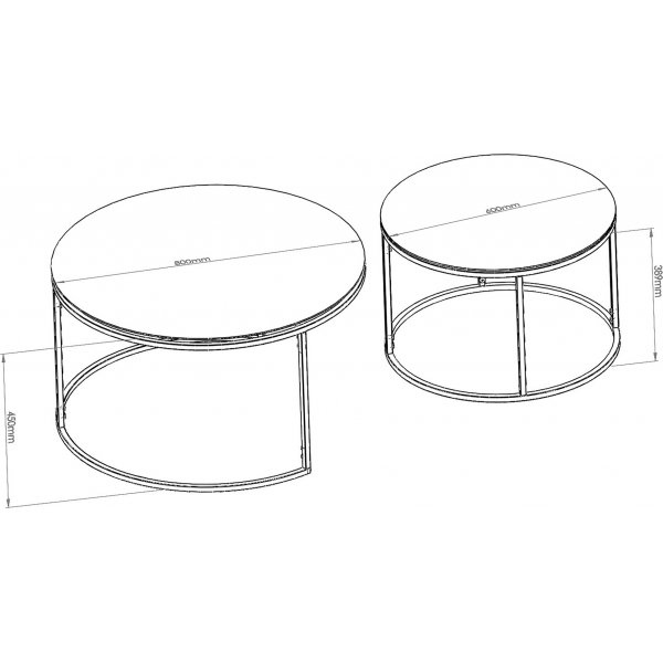 Kyoto satsbord 60/80 cm - Svart