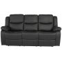 Mozart 3-sits Reclinersoffa - Svart PU