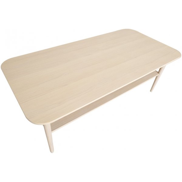 Table basse Kalmar 135 cm - Placage chêne pigmenté blanc Table basse Kalmar 135 cm - Placage chêne pigmenté blanc