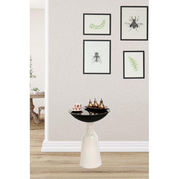 Chalice sidobord 56 cm - Vit/svart