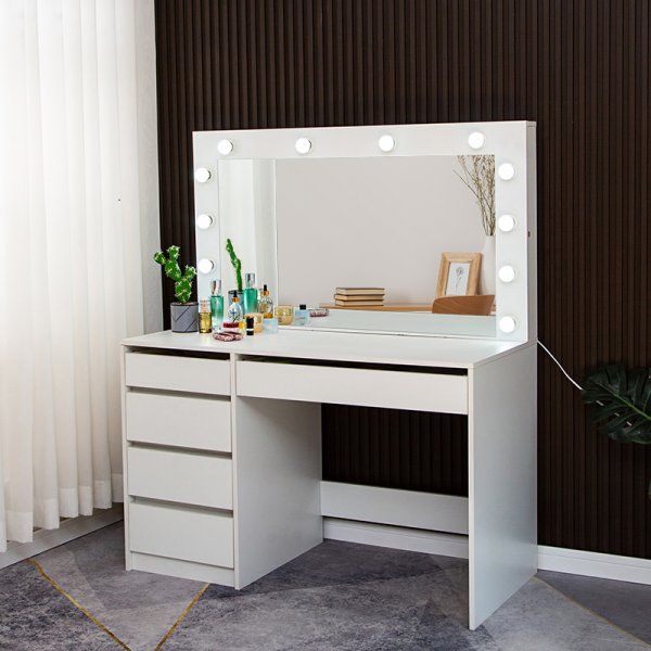 Facada sminkbord med spegel och LED-belysning Facada sminkbord med spegel och LED-belysning