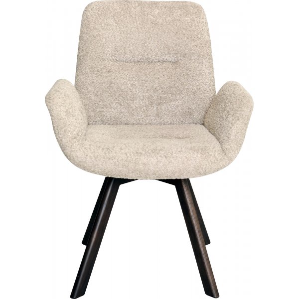 Crosby matstol - Beige/brunlackerad ek