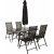 Bjurvik matgrupp; bord med 4 st stolar plus parasol By Martinsen - Svart