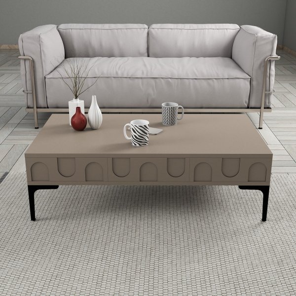 Table basse Lyon 105 x 60 cm - Marron/noir