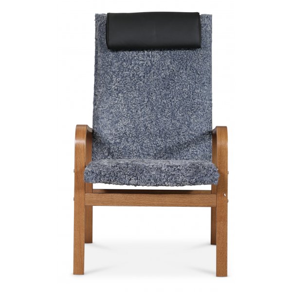 Fushion fåtölj i fårskinn scandinavian grey - Brunbetsad ek Fushion fåtölj i fårskinn scandinavian grey - Brunbetsad ek