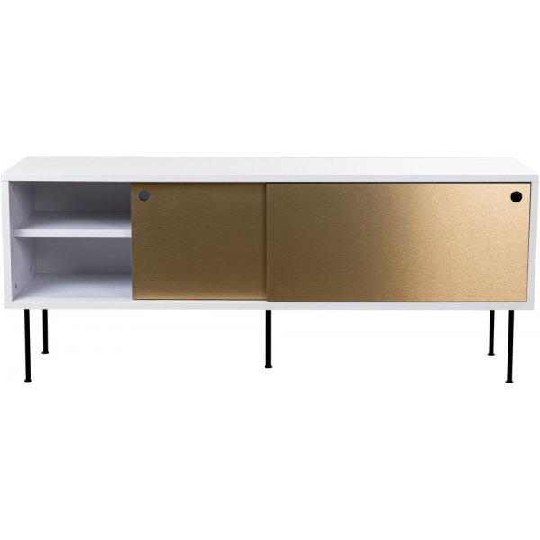 Volume TV-bänk 132 cm - Vit/mässing Volume TV-bänk 132 cm - Vit/mässing