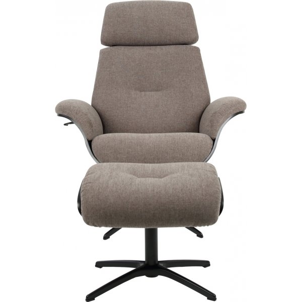 Falcon ftlj med fotpall - Taupe/svart