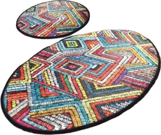 Maglie badrumsmatta set (2 st) - Micropolyamid - 50 x 60 cm (1 st) / 60 x 100 cm (1 st) - Badrumsmattor, Mattor