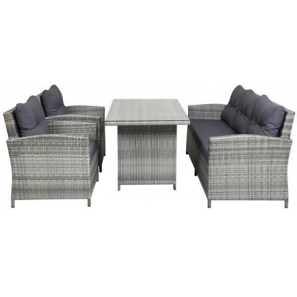 Groupe d\\\'extérieur Santiago en rotin synthétique - Gris Groupe d\\\'extérieur Santiago en rotin synthétique - Gris