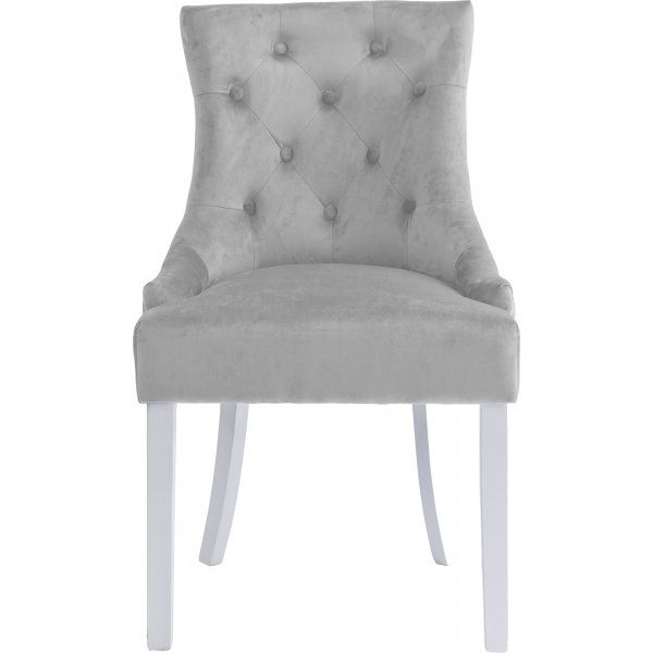Matstol ljusgrå sammet - Tuva Decotique + Möbeltassar Matstol ljusgrå sammet - Tuva Decotique + Möbeltassar