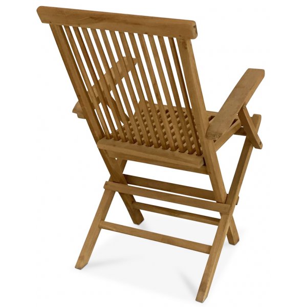 Utegrupp: 6 stolar och matbord 210 x 90 cm teak - Salt