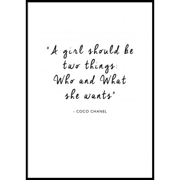 A GIRL SHOULD BE TWO THINGS.. - Poster 50x70 cm