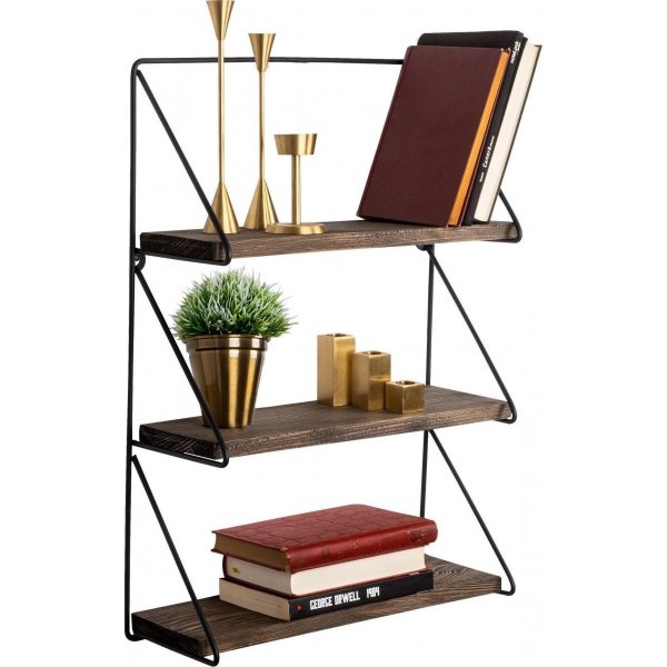 Viola wandplank - Zwart/walnoot