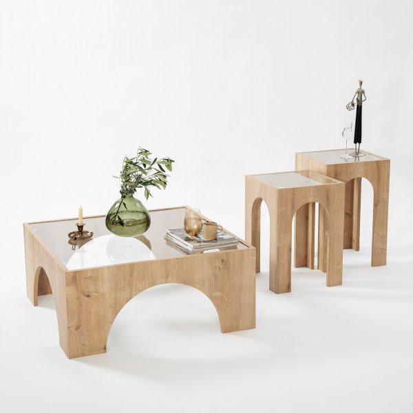 Set de tables d\\\'appoint Seine 35/35 x 35/35 cm - Chêne Set de tables d\\\'appoint Seine 35/35 x 35/35 cm - Chêne