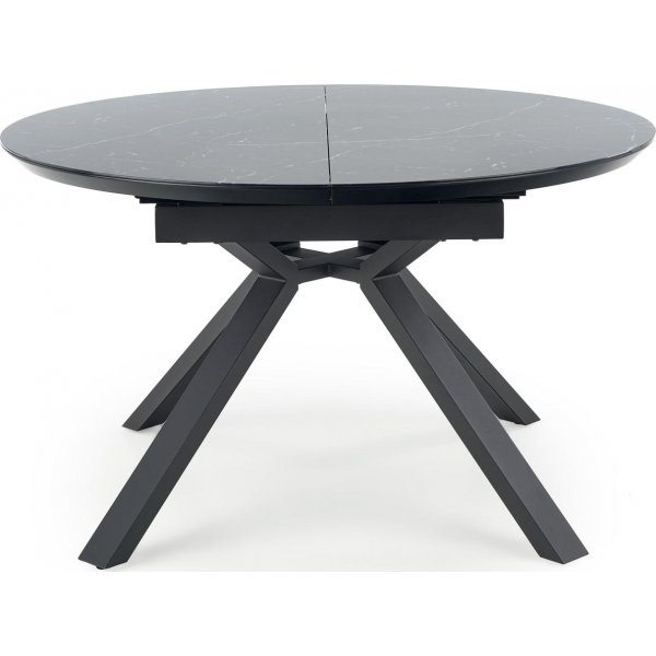 Dizzy ronde eettafel 130x130-180 cm - Zwart marmer effect