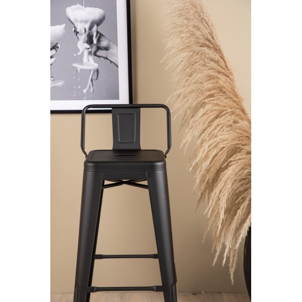 Tabouret de bar plat Tempe - Noir