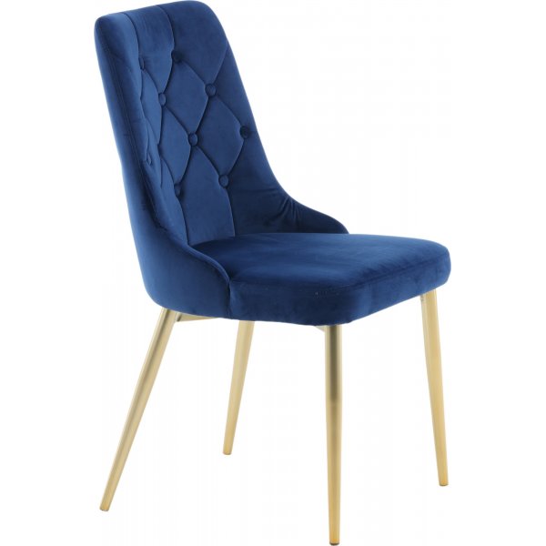 Chaise de salle à manger Alice Deluxe - Bleu/laiton Chaise de salle à manger Alice Deluxe - Bleu/laiton