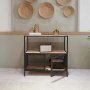 Tatu reliftafel 80 x 30 cm - Eiken/zwart