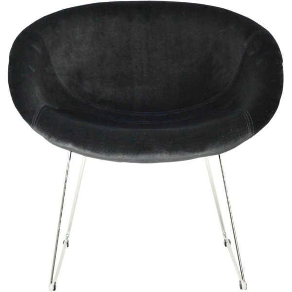 Fauteuil Scott en velours noir Fauteuil Scott en velours noir