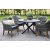 Groupe de repas Mercury : Table ronde Scottsdale comprenant 4 fauteuils Valetta en rotin synthtique gris