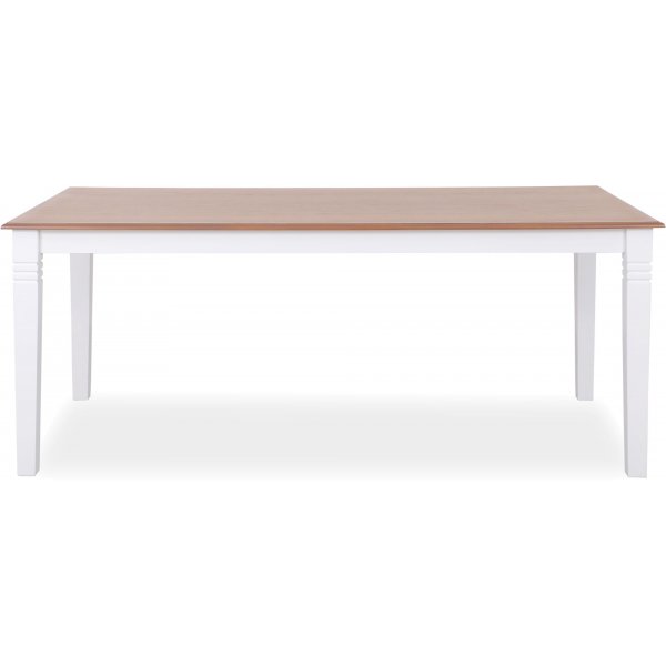 Table à manger Nidingen 180x90 cm - Placage chêne teinté blanc/marron Table à manger Nidingen 180x90 cm - Placage chêne teinté blanc/marron