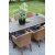 Groupe de restauration en plein air d'Oxford; table acide marron 220 cm avec 6 fauteuils Valetta rotin artificiel couleur ta