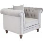 Fauteuil chesterfield Churchill - Velours gris clair